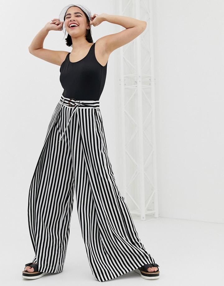 Monki Stripe Wide Leg Pants - Multi