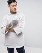 Bershka Hoodie With Dropped Shoulders In Gray - Gray