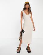 Bolongaro Trevor Knit Rib Midi Dress In Beige-neutral