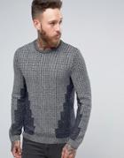 Asos Cable Knit Sweater In Metallic Yarn With Rib Detail - Gray