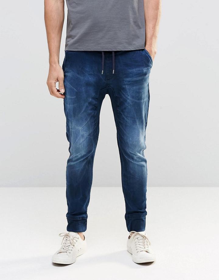 Dead Vintage Jogger Jeans With Two Zips And One Pockets - Blue
