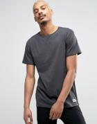 Redefined Rebel Longline T-shirt With Curved Hem - Gray