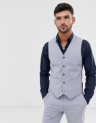 Asos Design Wedding Skinny Suit Suit Vest In Kentucky Blue-blues