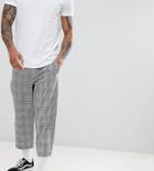 Reclaimed Vintage Inspired Relaxed Crop Pants In Check - Gray