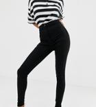 Collusion Tall Skinny High Waist Jegging In Clean Black - Black