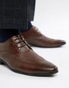 New Look Brogue With Embossed Detail In Dark Brown - Brown