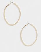 Asos Design Hoop Earrings In Oval Shape With Flat Edge In Gold - Gold
