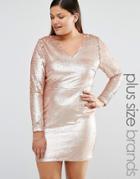 Missguided Plus Sequin Mini Dress - Gold