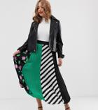 Simply Be Pleated Midi Skirt In Mixed Print - Multi