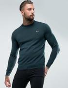 Fred Perry Merino Crew Neck Sweater In Green - Green