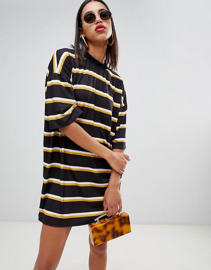 Boohoo Oversized T-shirt Dress In Stripe - Multi