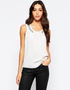 Vero Moda Tank Top With Bead Detail - White