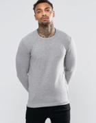 Diesel K-bonis Jumper Rib Shoulder Raglan - Gray