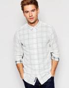 Selected Homme Reverse Check Shirt - White