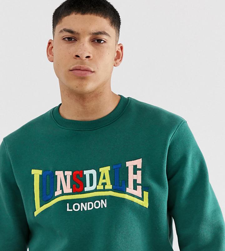 Lonsdale Logo Sweatshirt In Green - Green
