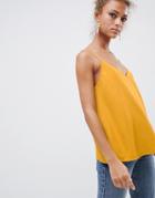 Asos Design Eco Swing Cami With Double Layer - Yellow
