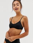 Monki Cross Back Bikini Top In Black