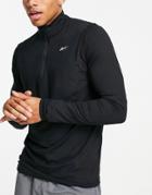 Reebok Running Essentials Quarter Zip Top In Black