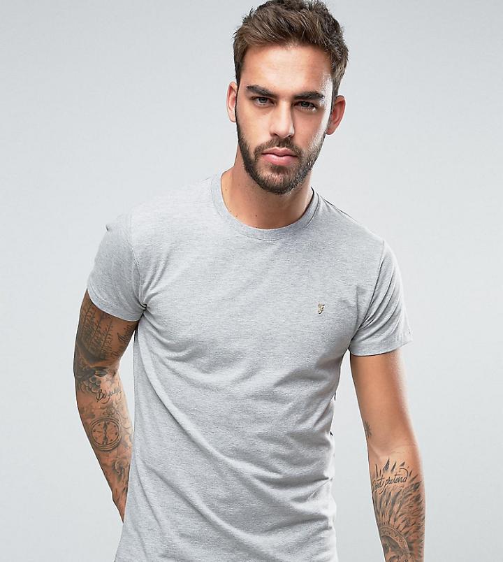 Farah T-shirt With F Logo Muscle Fit Exclusive - Blue