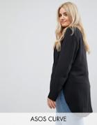 Asos Curve Clean Wrap Dip Back Top - White