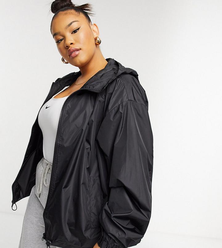 Asos Design Curve Rain Bomber Jacket In Black