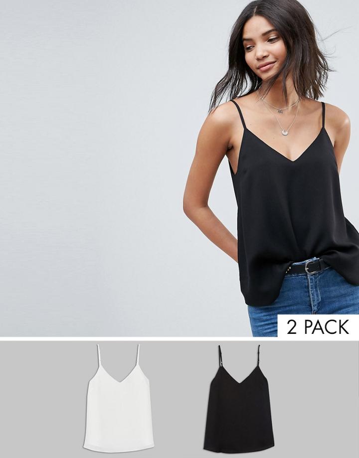 Asos Swing Cami With Double Layer 2 Pack - Multi