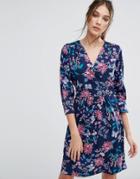 Closet Blu Floral Long Sleeve Dress - Multi