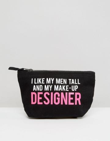 Crazy Haute Slogan Mini Make Up Bags - Black