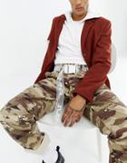 Asos Design Wide Long Ended Coated Plastic Belt With Graphic Print - Clear