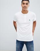 Abercrombie & Fitch Icon Logo Henley T-shirt In White - White