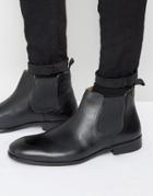 Red Tape Chelsea Boots In Black Leather - Black
