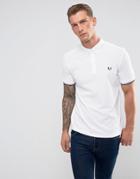 Fred Perry Slim Fit Woven Collar Polo Shirt White - White