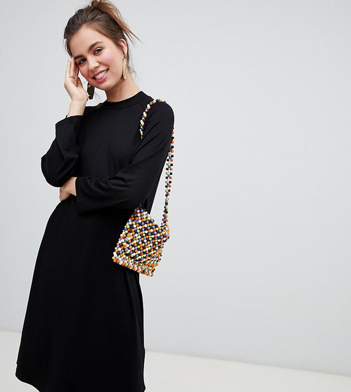 Monki Midi Jersey T-shirt Dress In Black
