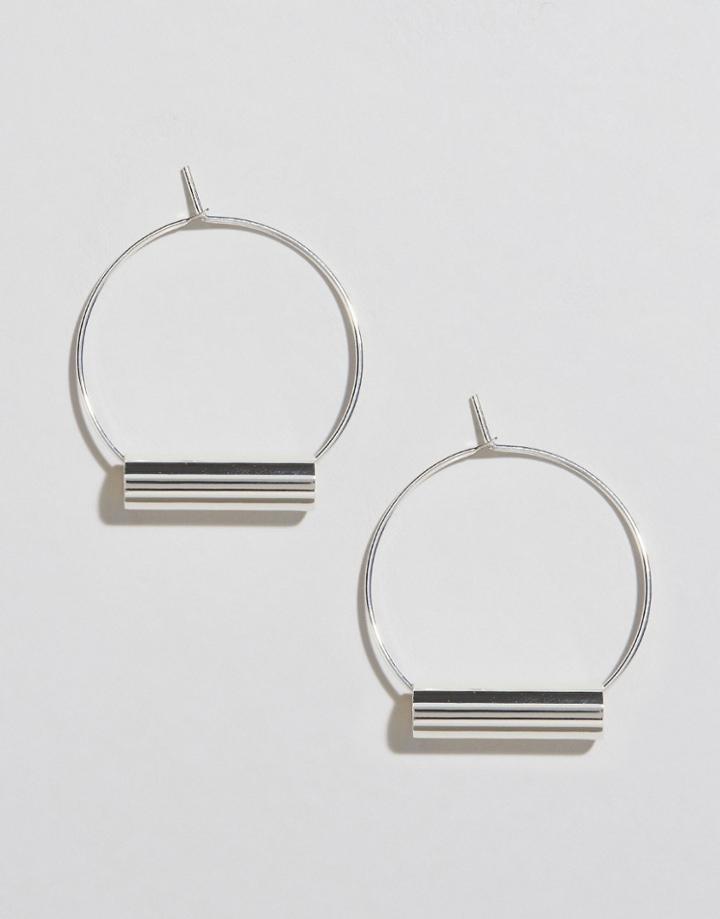 Asos Tube Hoop Earrings - Silver