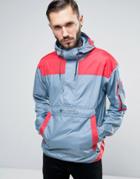 Columbia Challenger Overhead Jacket Lightweight In 2 Tone Blue/red - Blue