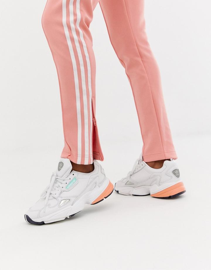 Adidas Originals Falcon Premium Leather Sneakers In White