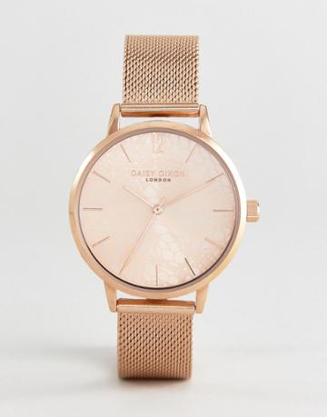 Daisy Dixon Mesh Watch In Rose Gold - Gold
