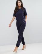 Y.a.s Short Sleeve Jumpsuit - Navy