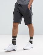 Asos Skinny Jersey Shorts With Cargo Pockets In Washed Black - Black