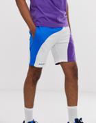 Agora Logo Shorts With Contrast Panelling - Blue