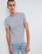 Asos Design Muscle Fit T-shirt With Crew Neck And Stretch In Gray - Gray