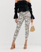 River Island Molly Skinny Jeans In Chain Print-multi