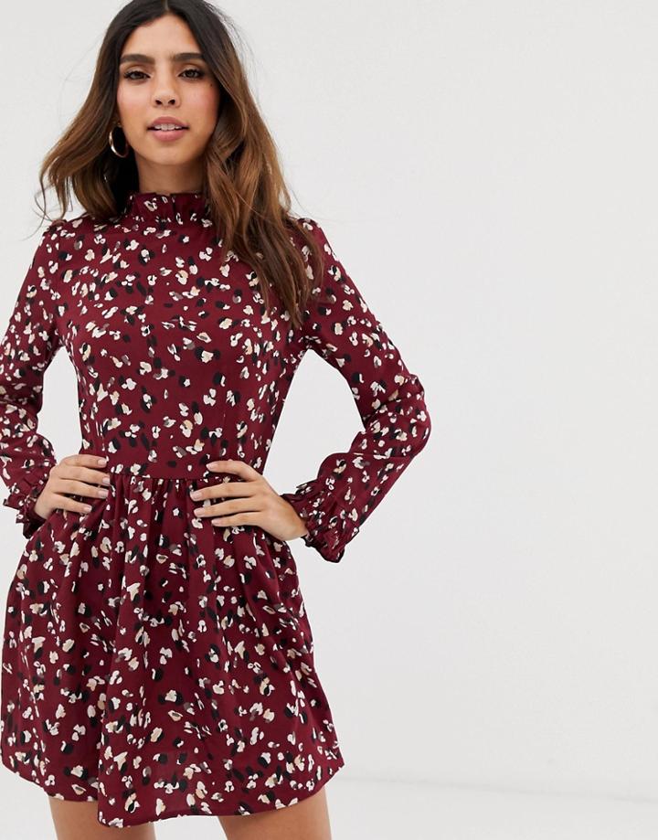 Ax Paris Long Sleeve Mini Dress - Purple