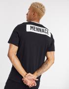 Mennace Crew Neck Patch Logo T-shirt-black