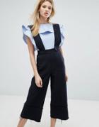 Outstanding Ordinary Wide Leg Overalls - Black