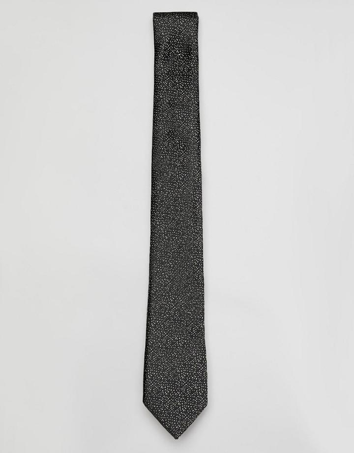 Moss London Tie With Metallic Dot - Gold