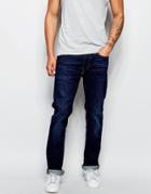 Edwin Jeans Ed-75 Mid Rise Tapered Cs Night Blue Dark Trip Used - Dark Trip Used