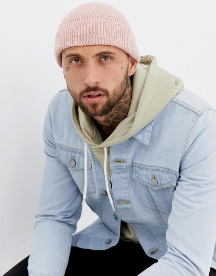 7x Fishermans Beanie In Pink - Pink