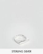 Asos Sterling Silver Ring With Geometric Design - Silver