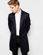 Hart Hollywood By Nick Hart 100% Wool Unlined Overcoat - Navy
